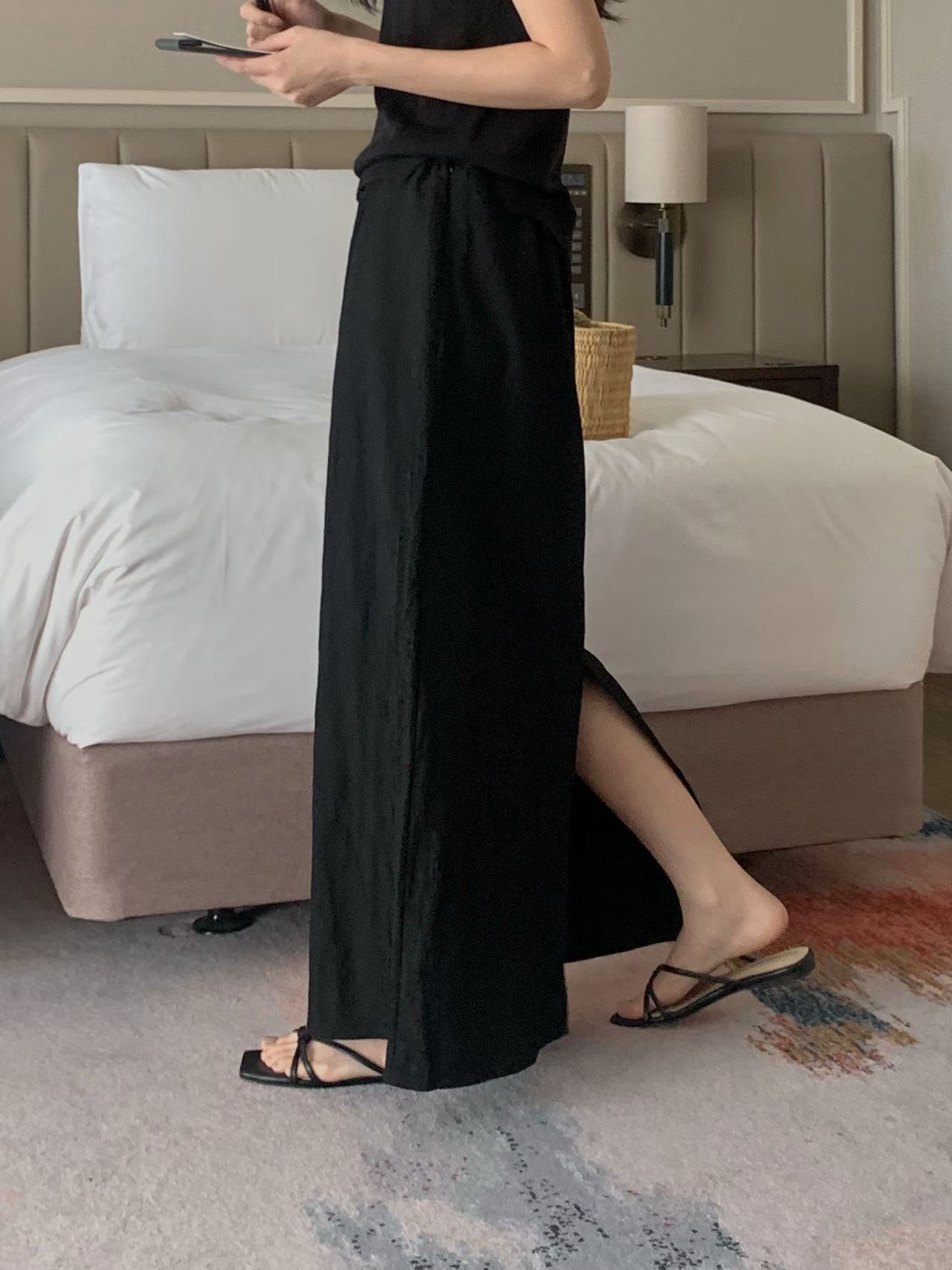 FIORELLA SIDE TIE MAXI SKIRT