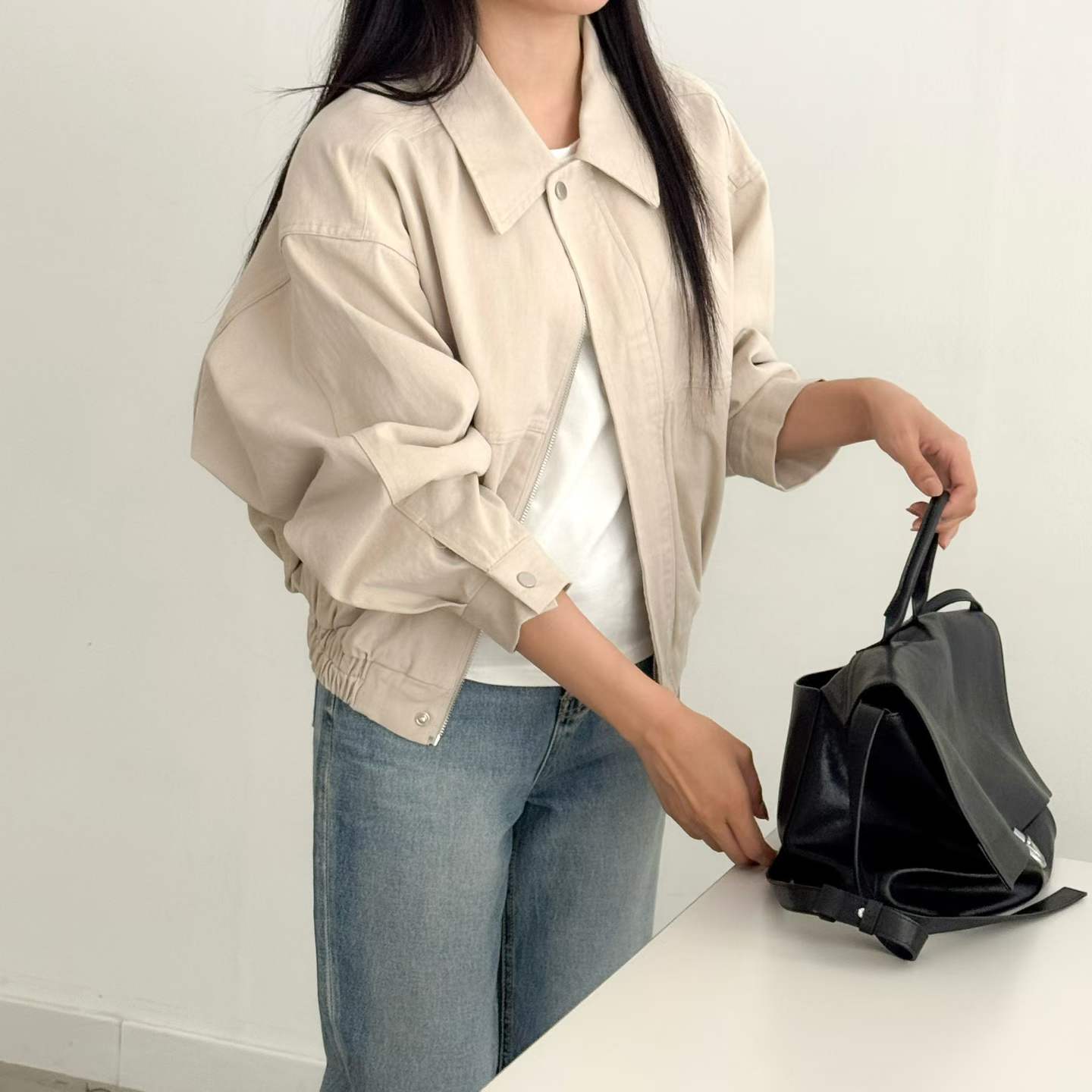 FRANKI COLLAR BOMBER JACKET