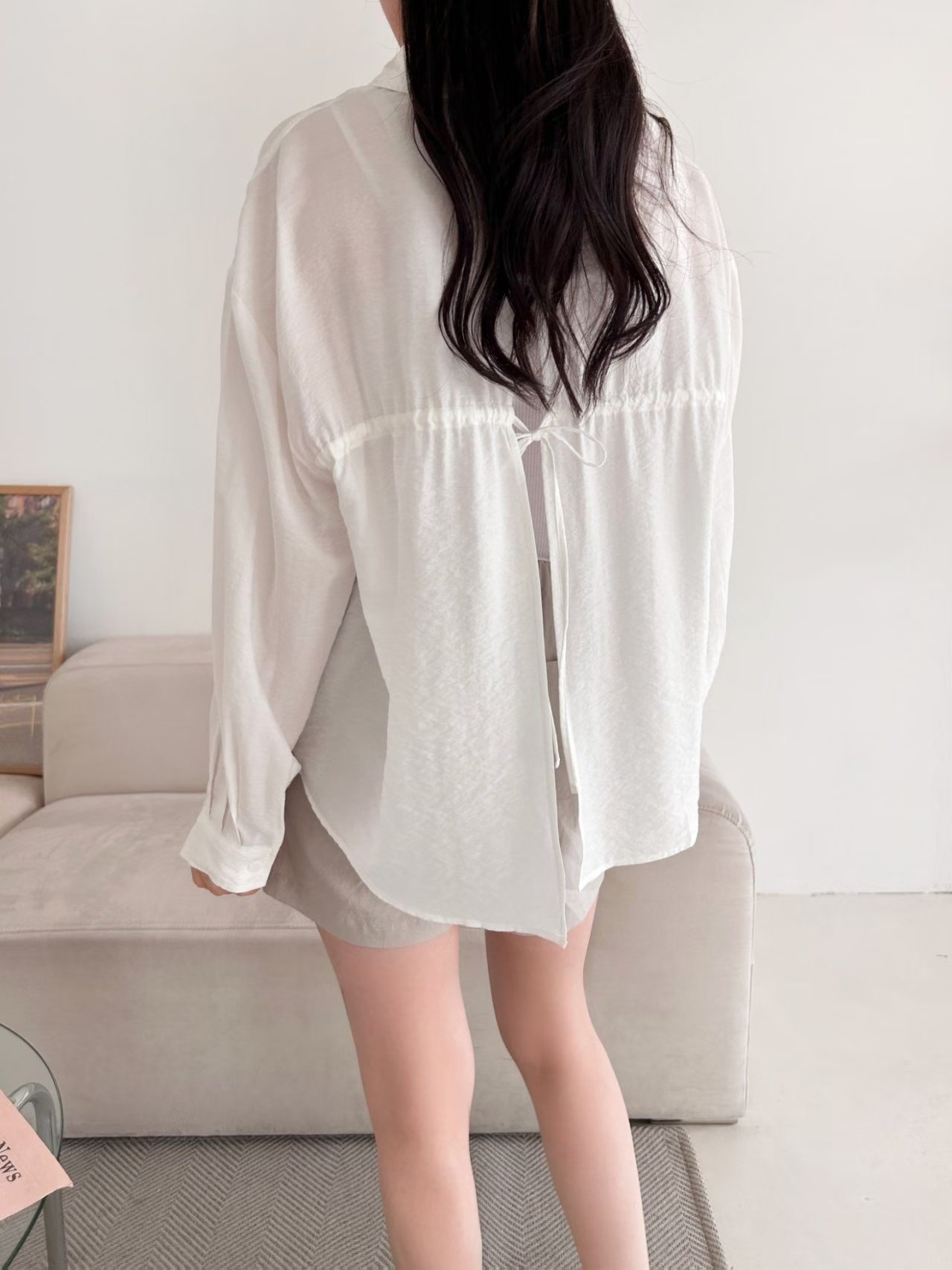 ETTA OPEN BACK TIE SHIRT