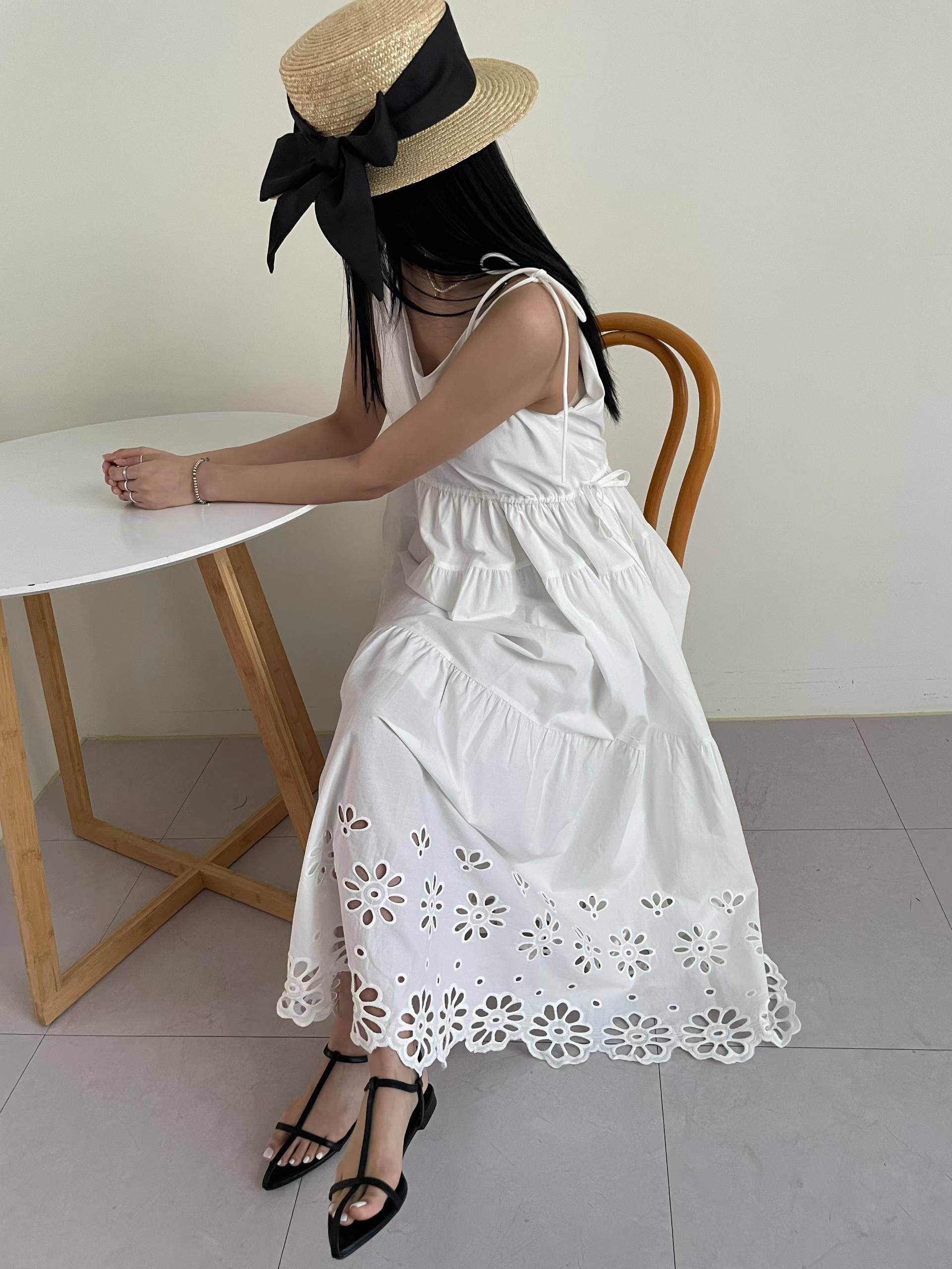 ELENI EYELET HEM SUMMER DRESS