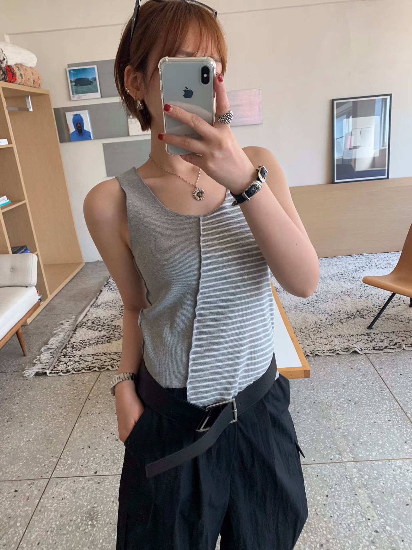 KS19/2-TONE  STRIPE TANK TOP