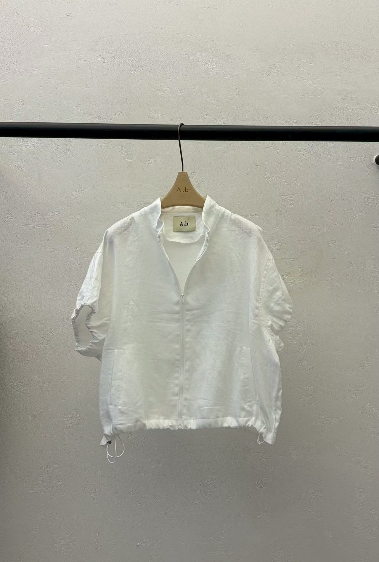 KF32 / LINEN DRAWSTRING HEM OUTERWEAR