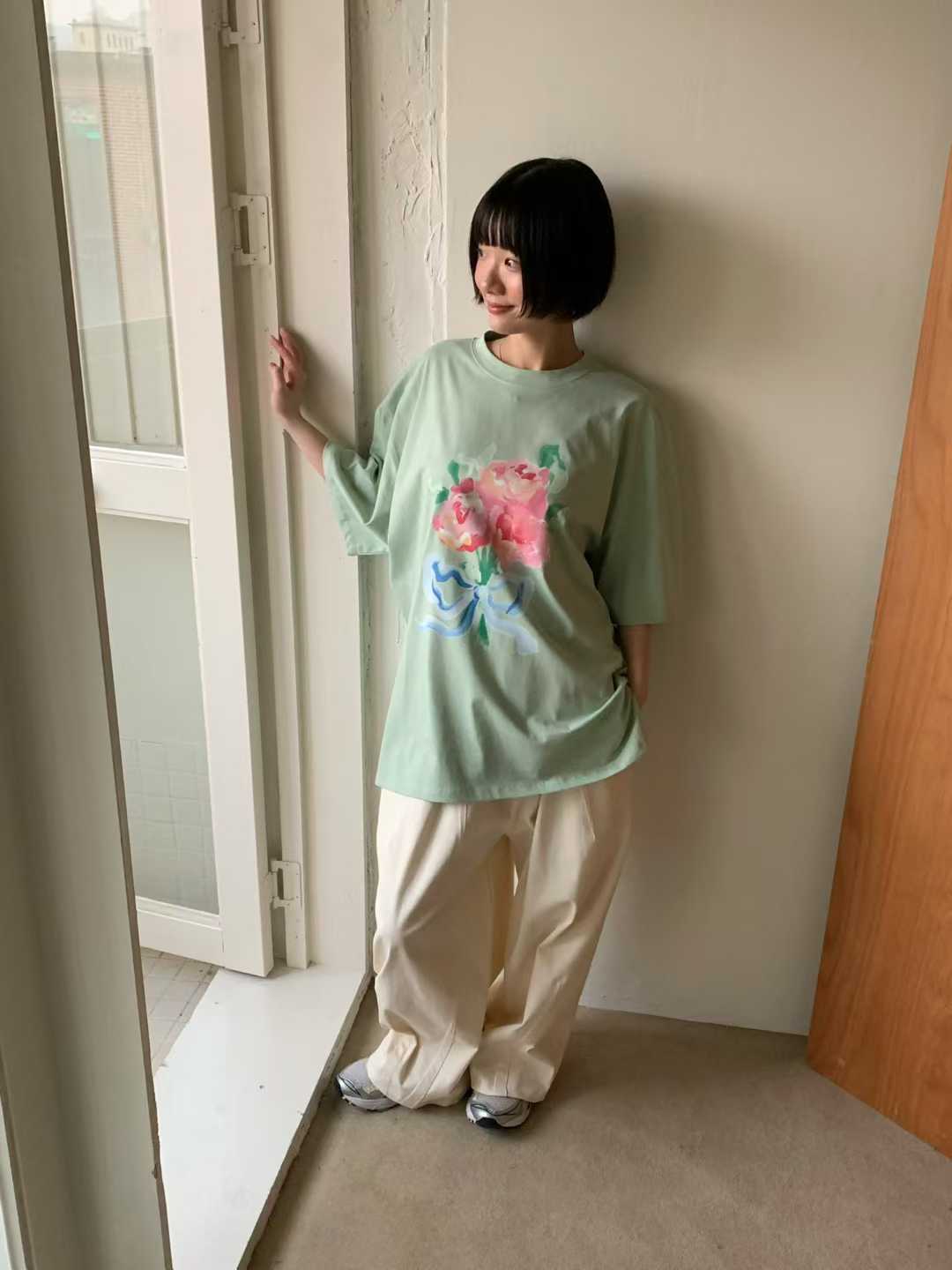 ELODIE FLOWER BOUQUET OVERSIZED TEE