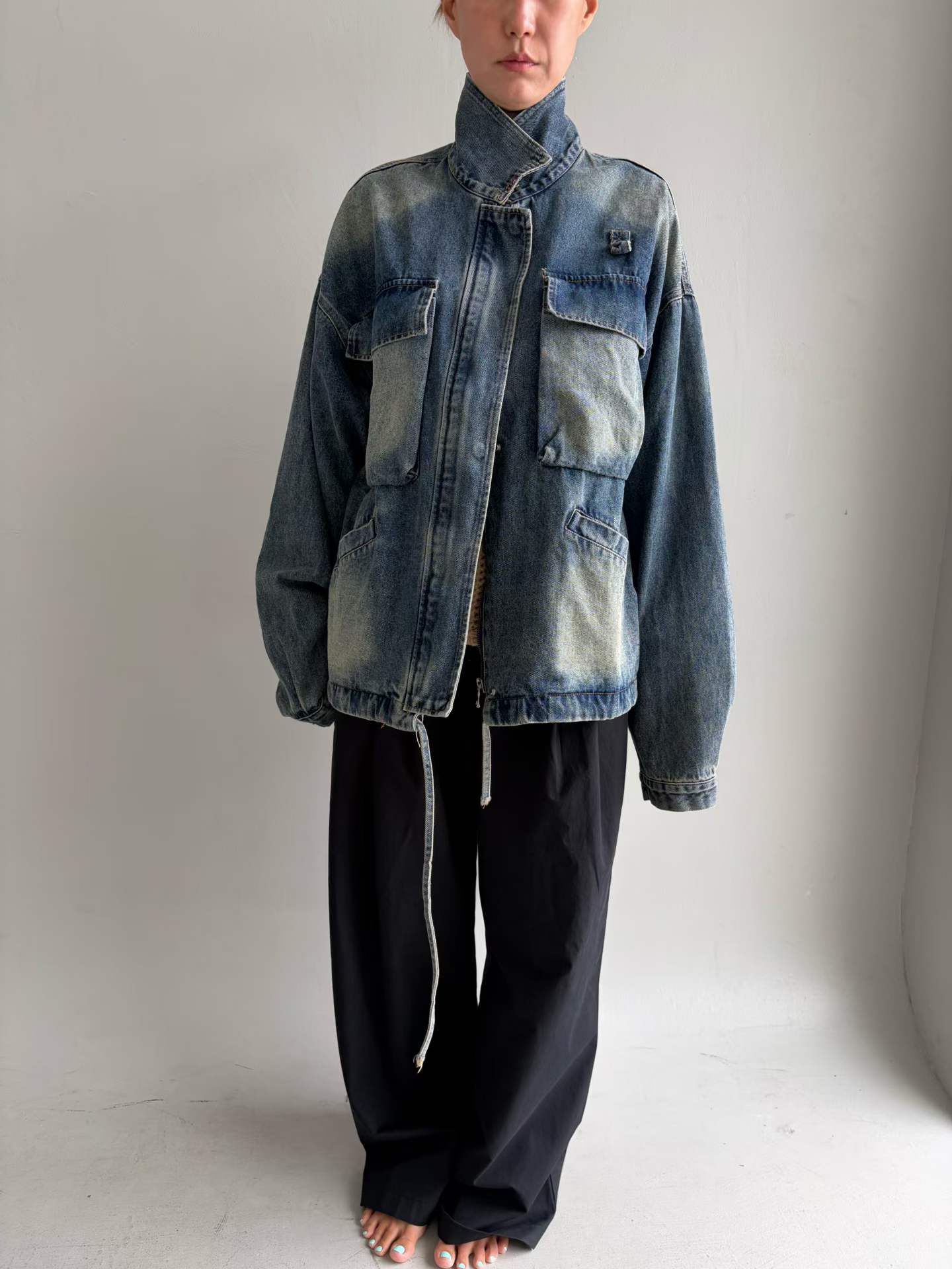 FJOLA WASHED OUT RUGGED DENIM JACKET
