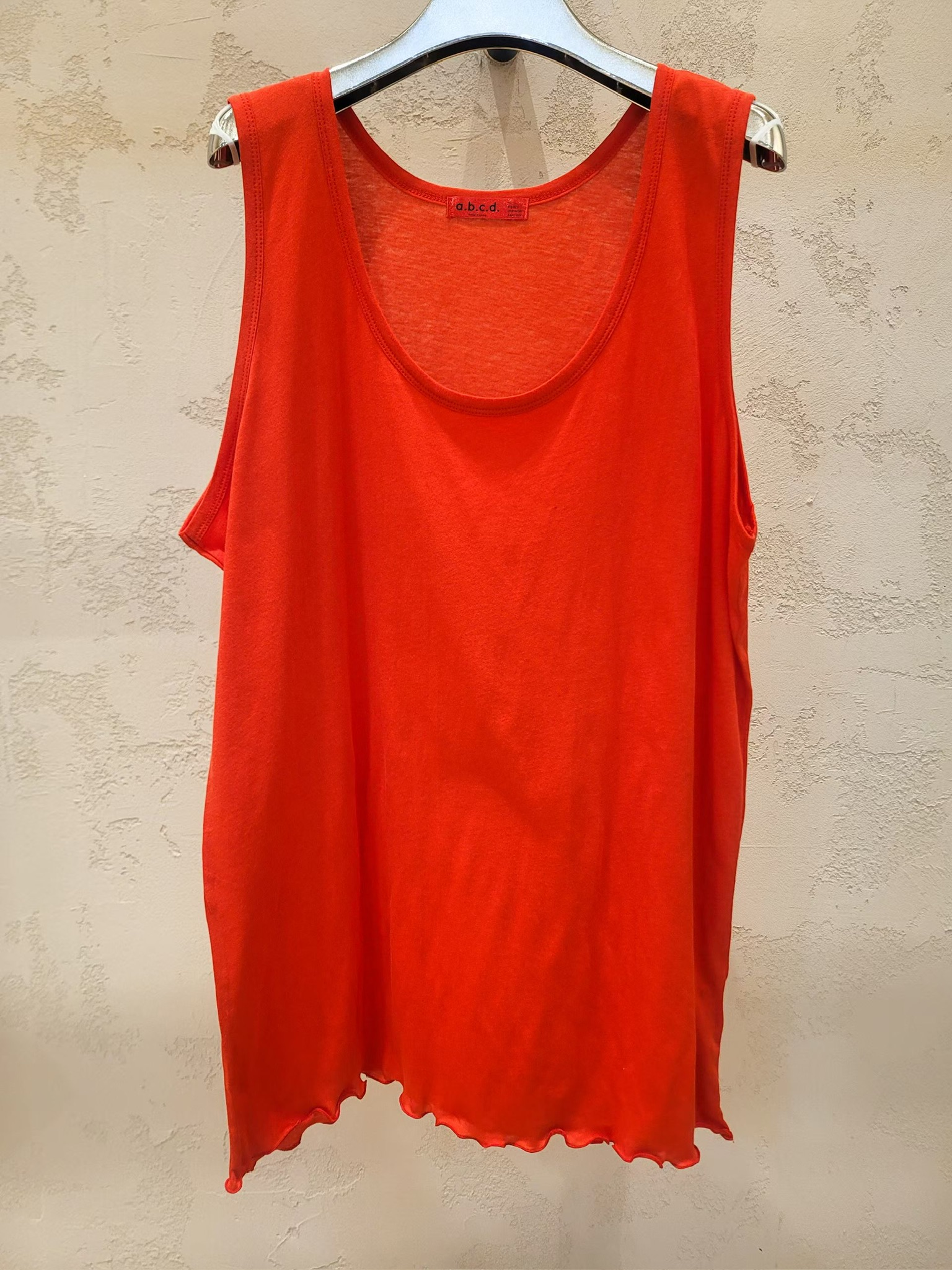 CD14 / LETTICE HEM LOOSE FIT TANK TOP