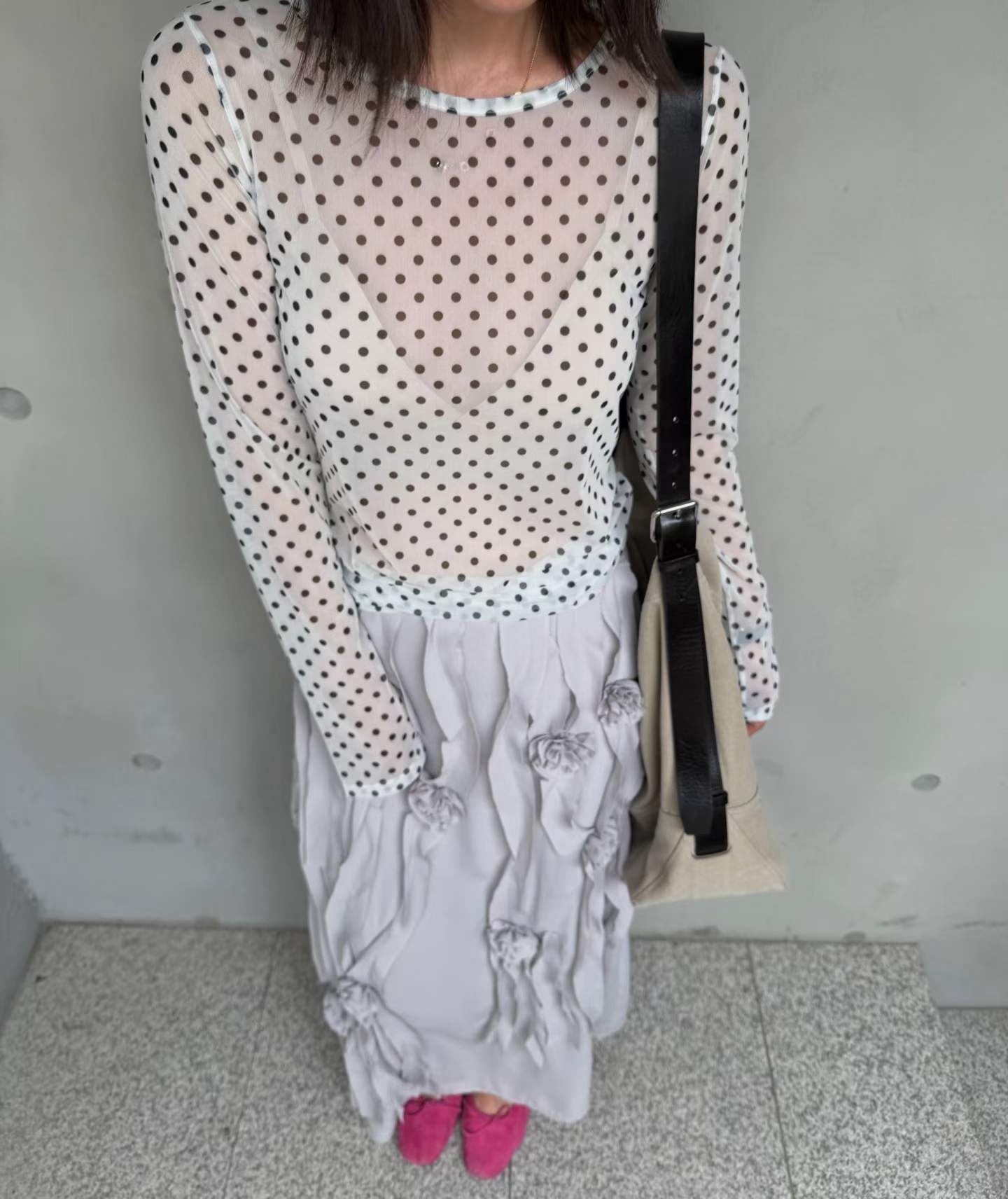 FRANCINE POLKA DOTS LAYERING TOP