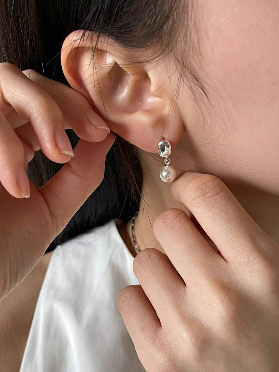 Brianni drop pearl 925 silver earrings