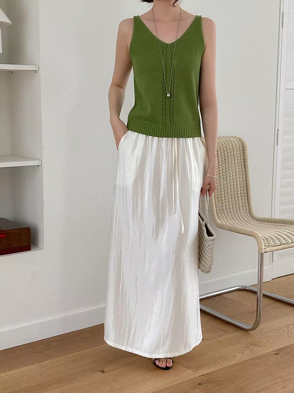 PG03 / ELASTIC WAISTBAND STRAIGHT SKIRT