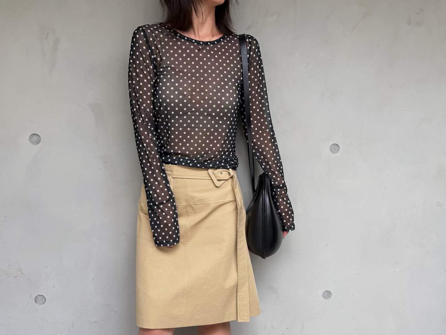 FRANCINE POLKA DOTS LAYERING TOP