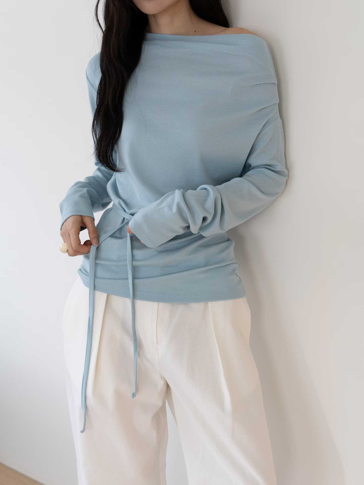 DAYLEN WIDE-NECK TIE PULLOVER