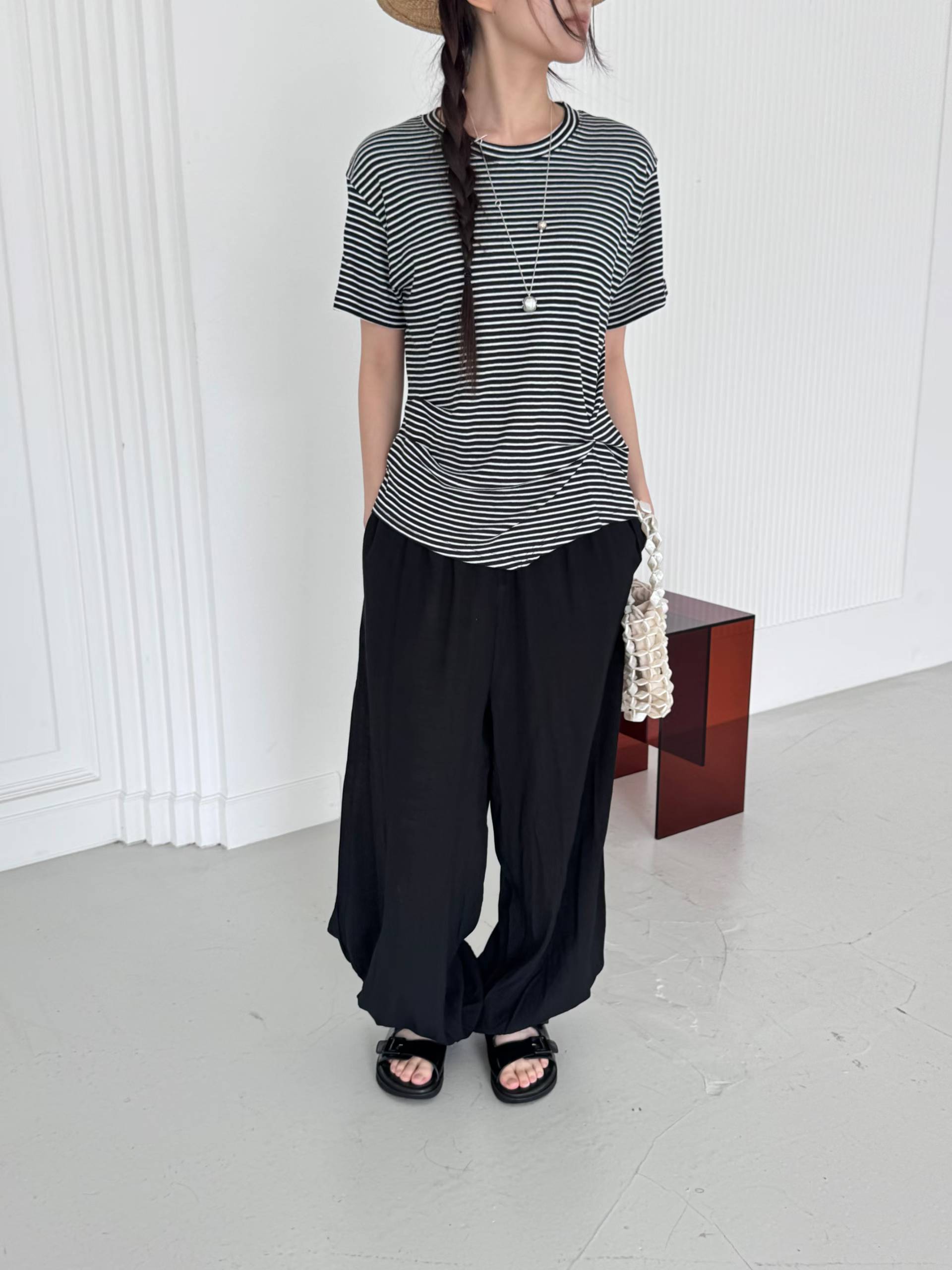 FLOELLA KNOT STRIPE TEE