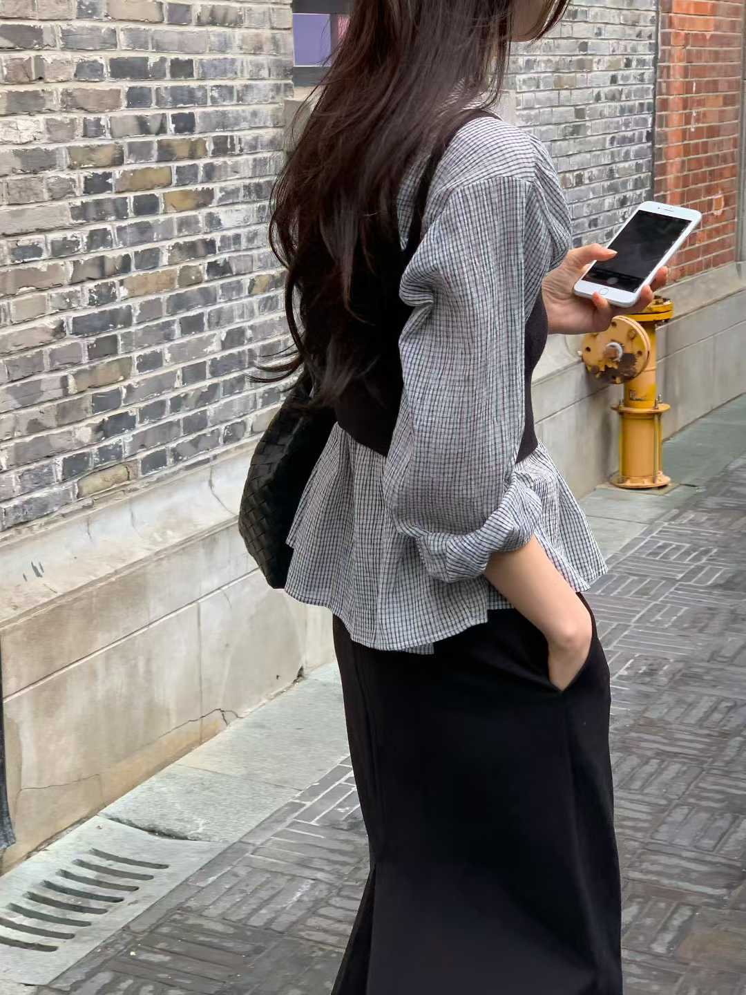 EVELYN SMALL CHECKS MANDARIN SHIRT