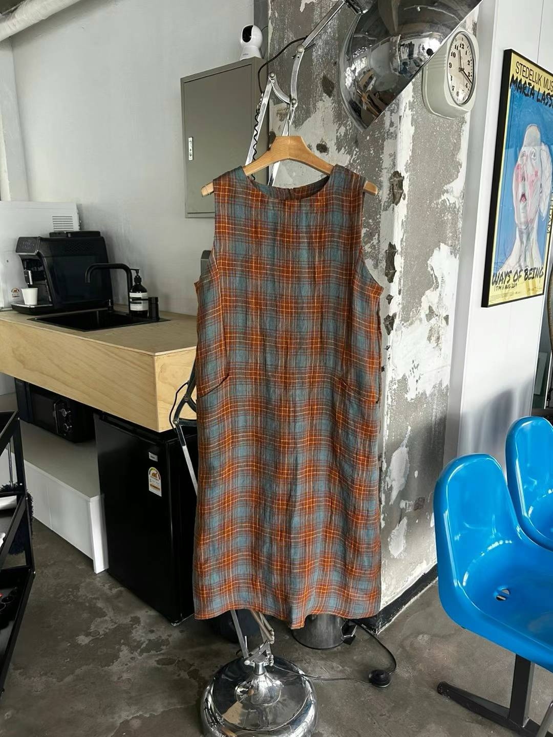 DAELYN PLAID SLEEVELESS DRESS