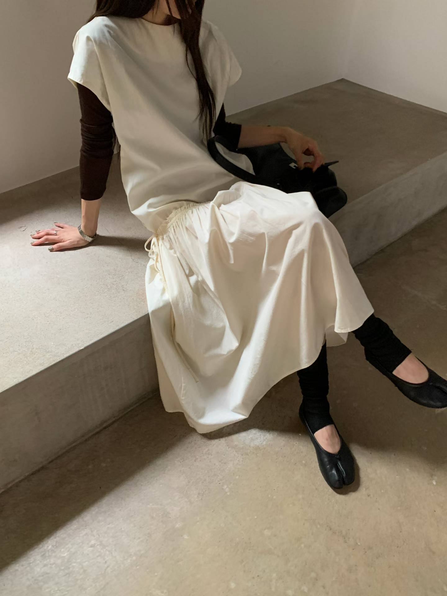 FREYA DROP WAIST CAP SLEEVES DRESS
