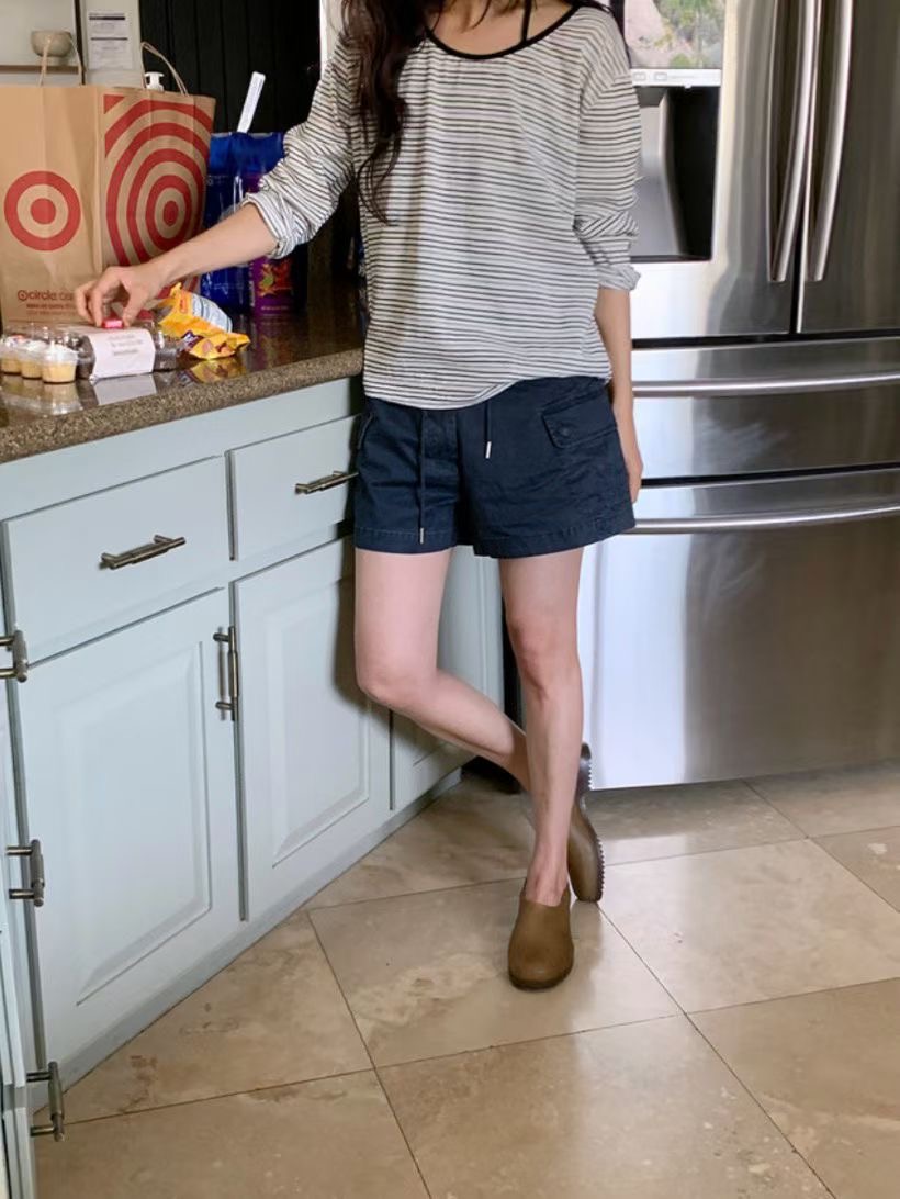890426/DRAWSTRING WAIST CARGO SHORTS 