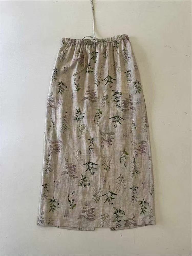 FATHIA PLANT PRINT SKIRT