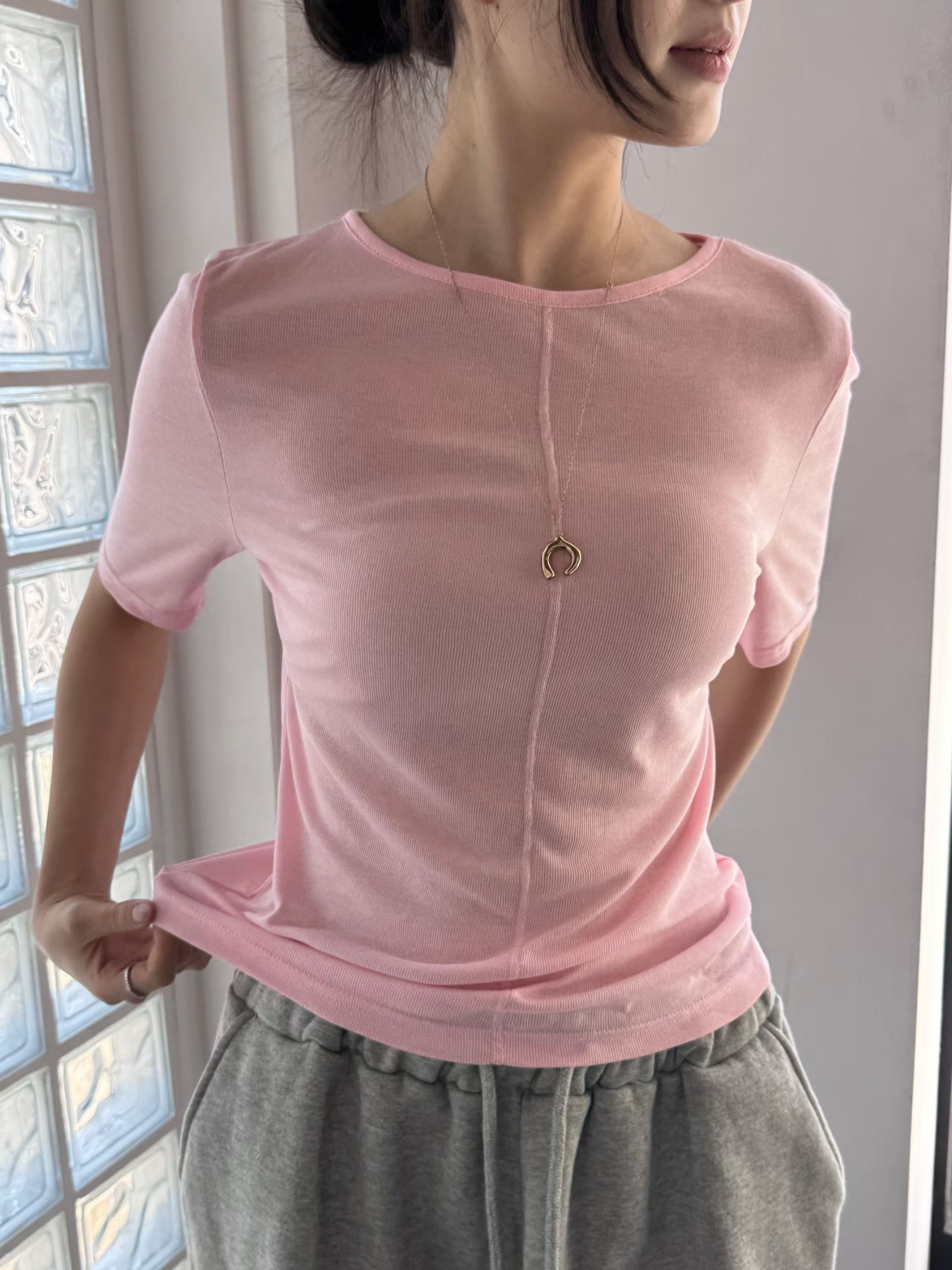 ERIKA 3/4 SLEEVES RIBBED TEE