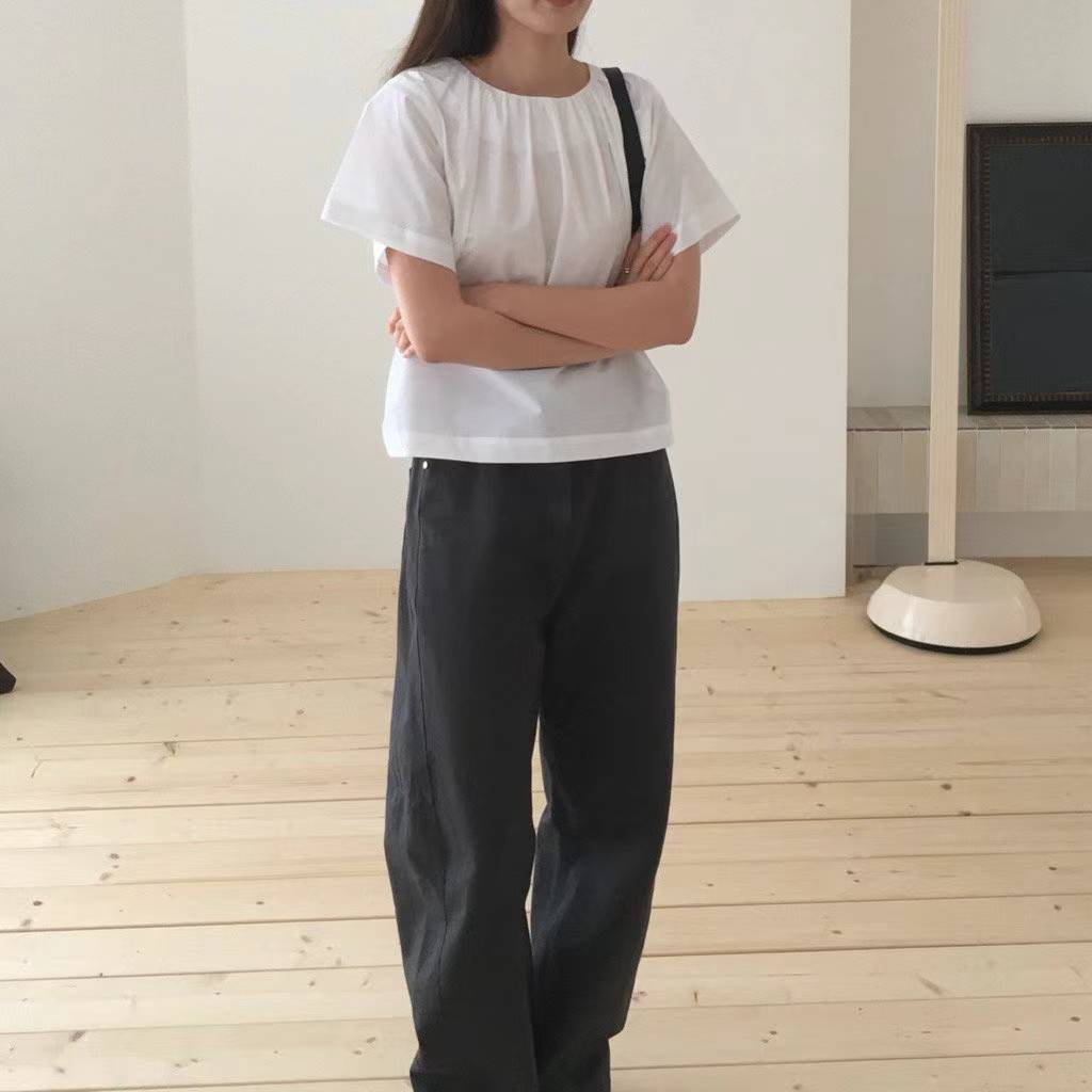 EDDIE SHIRRING COLLAR BLOUSE