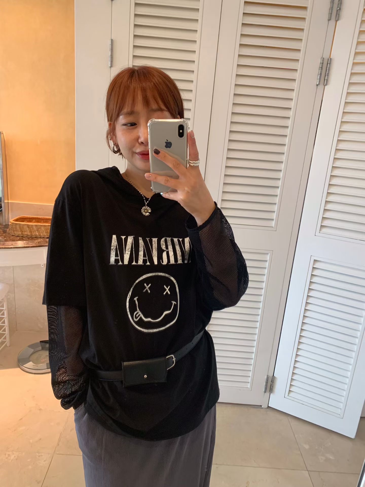 KL02 / NIRVANA NETTED SLEEVES TEE