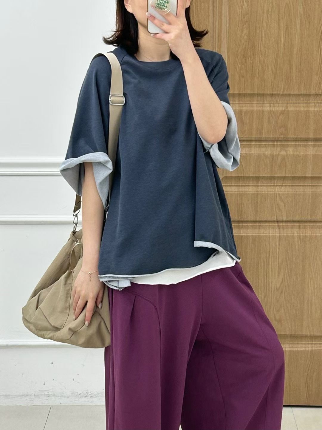 KR07 / RAGLAN SLEEVES RAW EDGE TEE