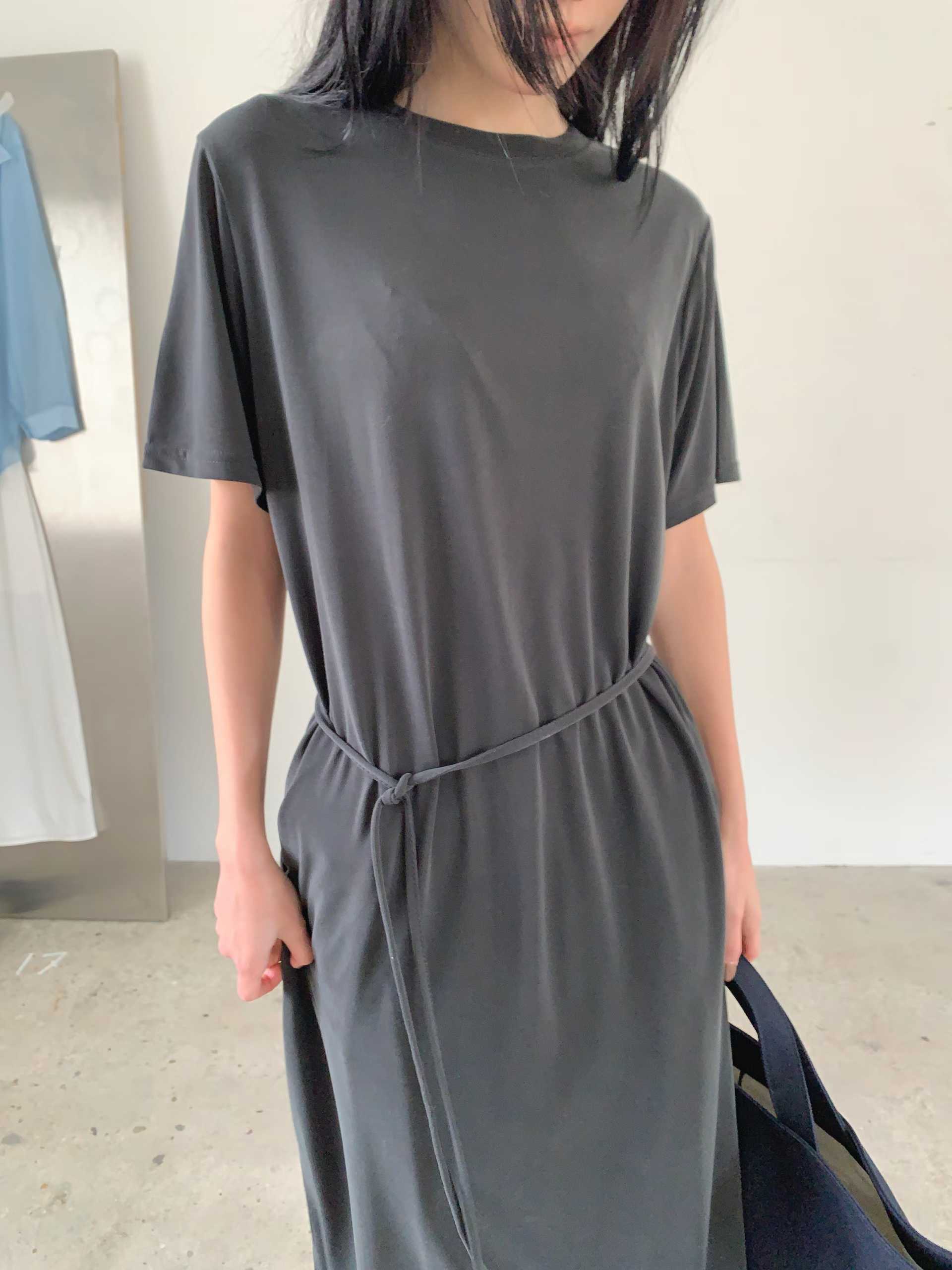 EMILY THIN WAIST TIE TEE DRESS