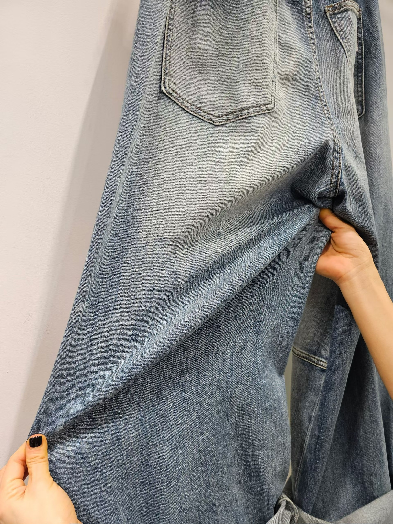YY18 / WASHED TONE SEGMENTED LOOSE FIT TROUSERS