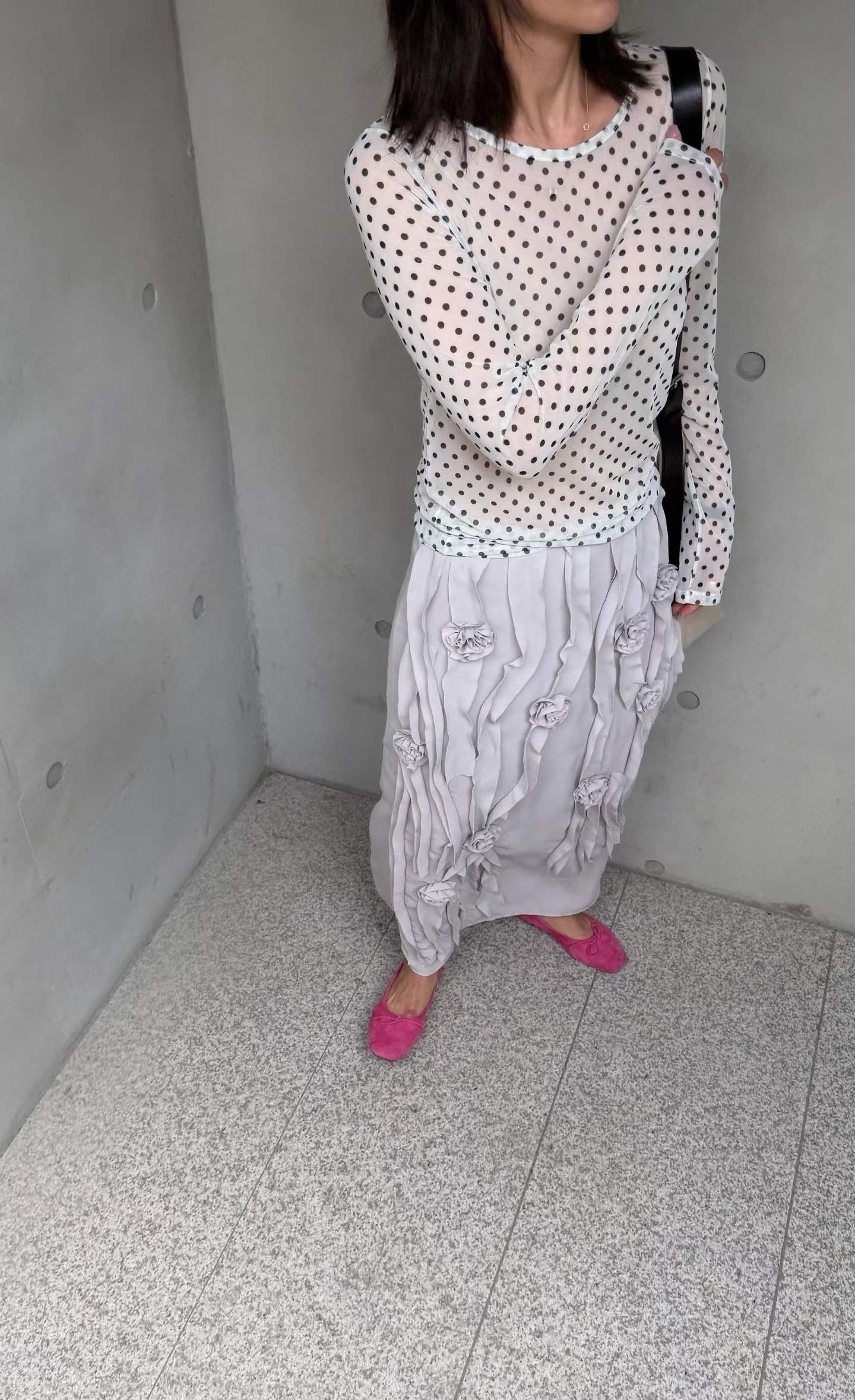 FRANCINE POLKA DOTS LAYERING TOP