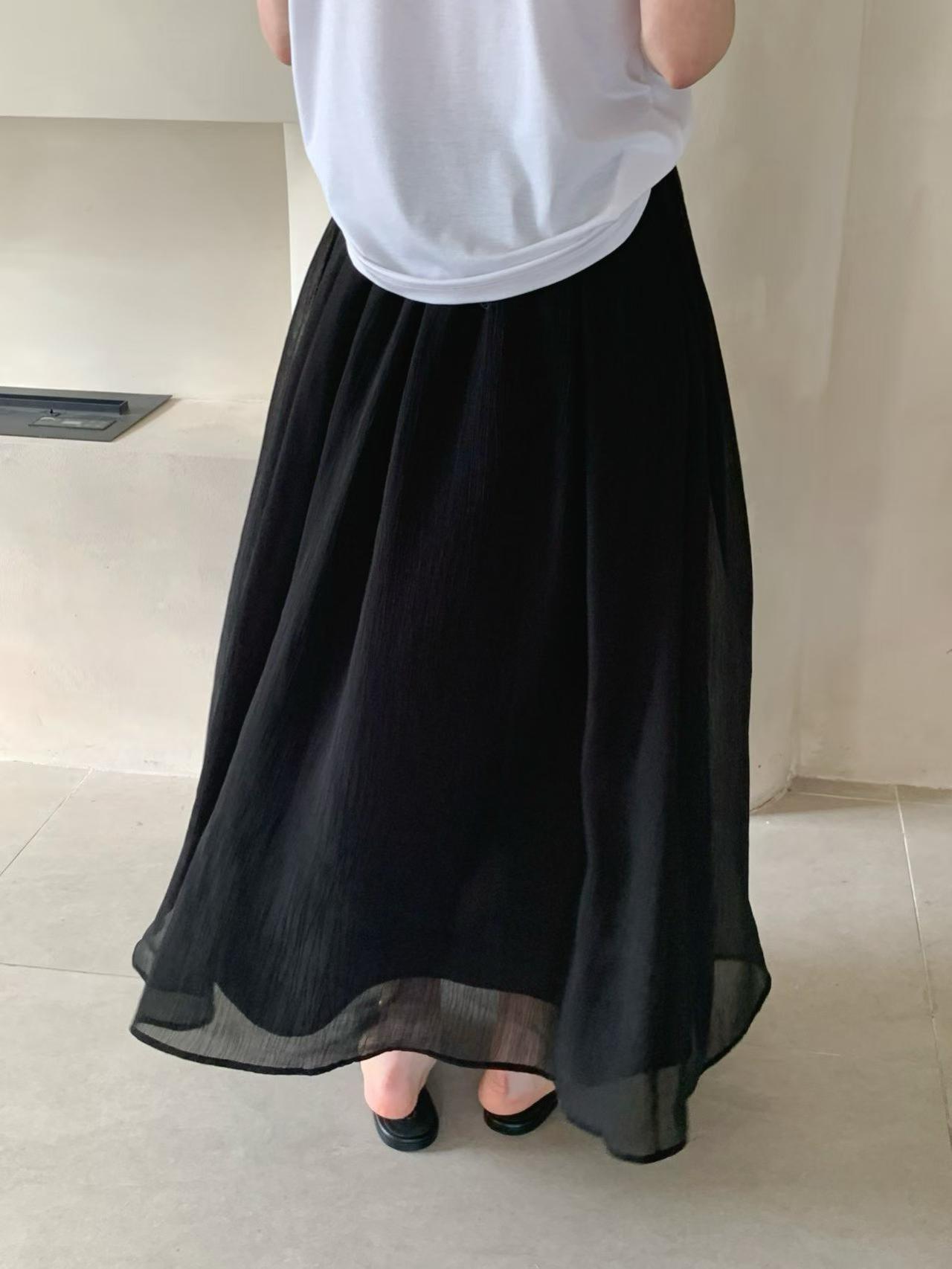 EMERALD FLOWY GAUZE SKIRT