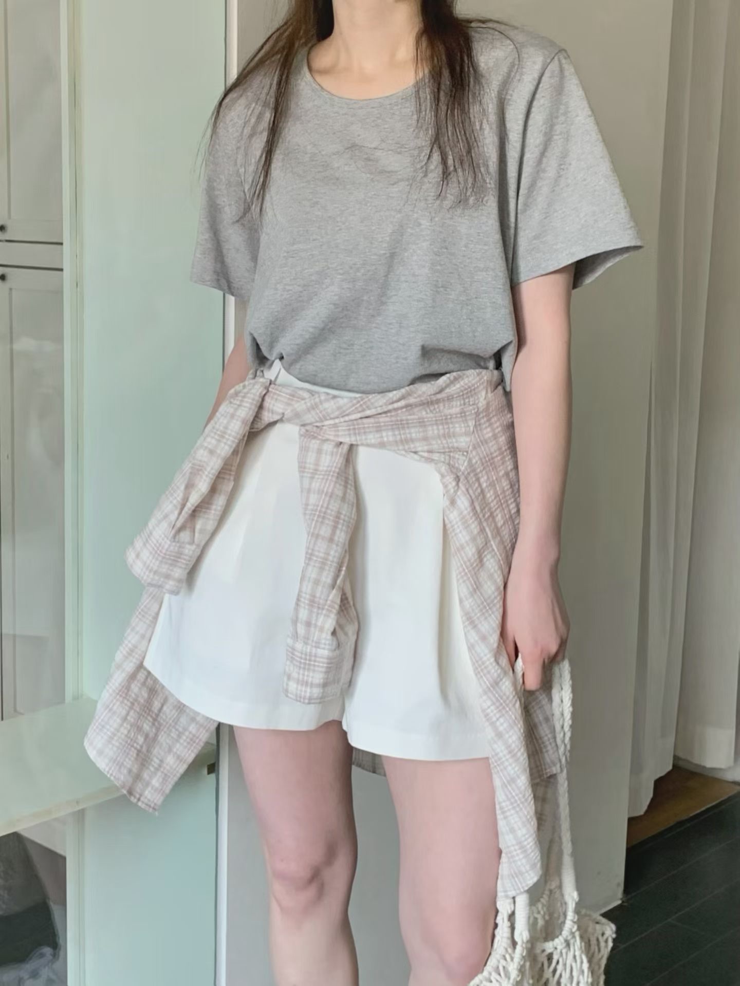 JU06 / PLAID BUTTON DOWN SHIRT