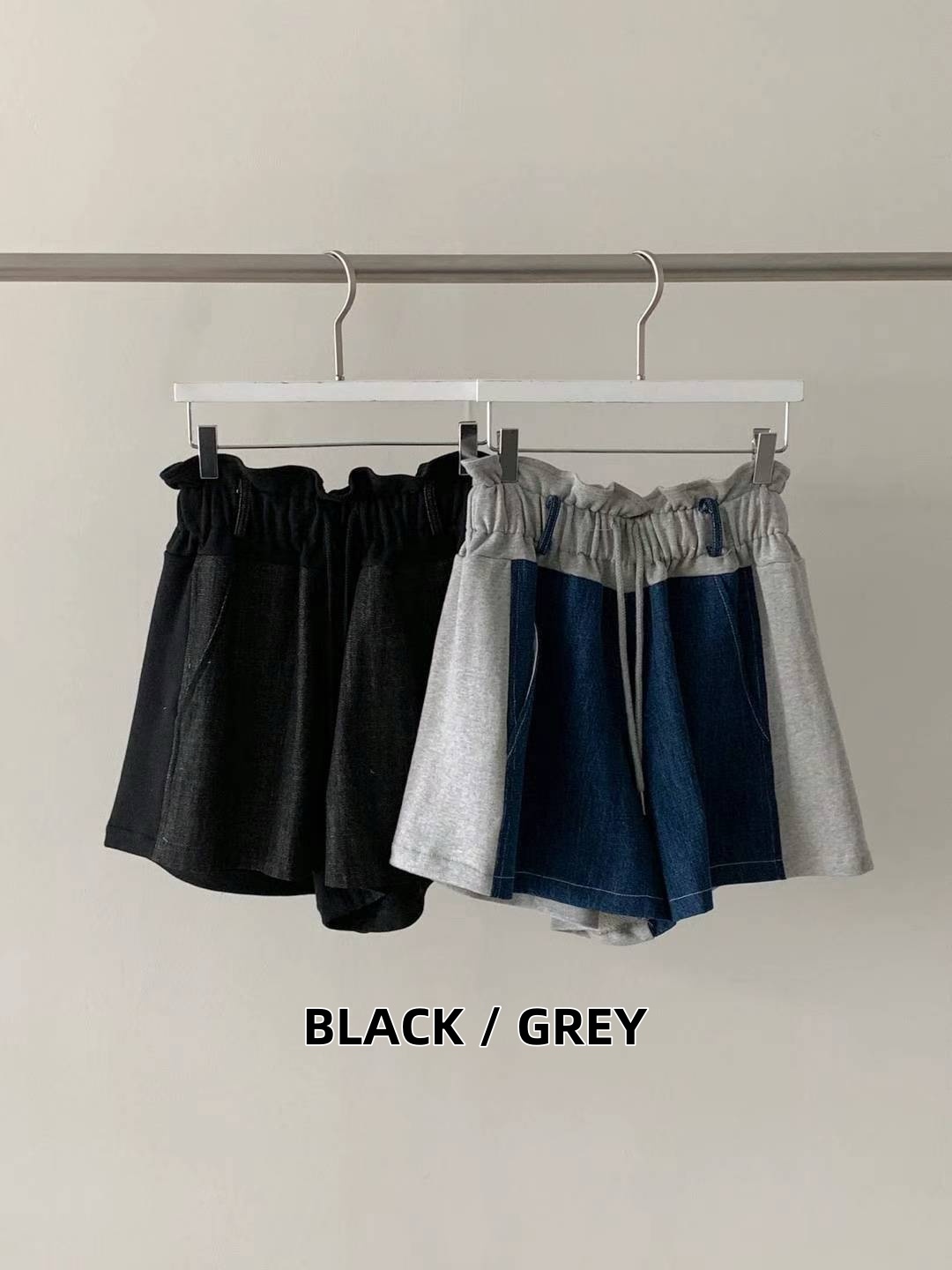 DARLENE TWO-TONE PAPER BAG SHORTS