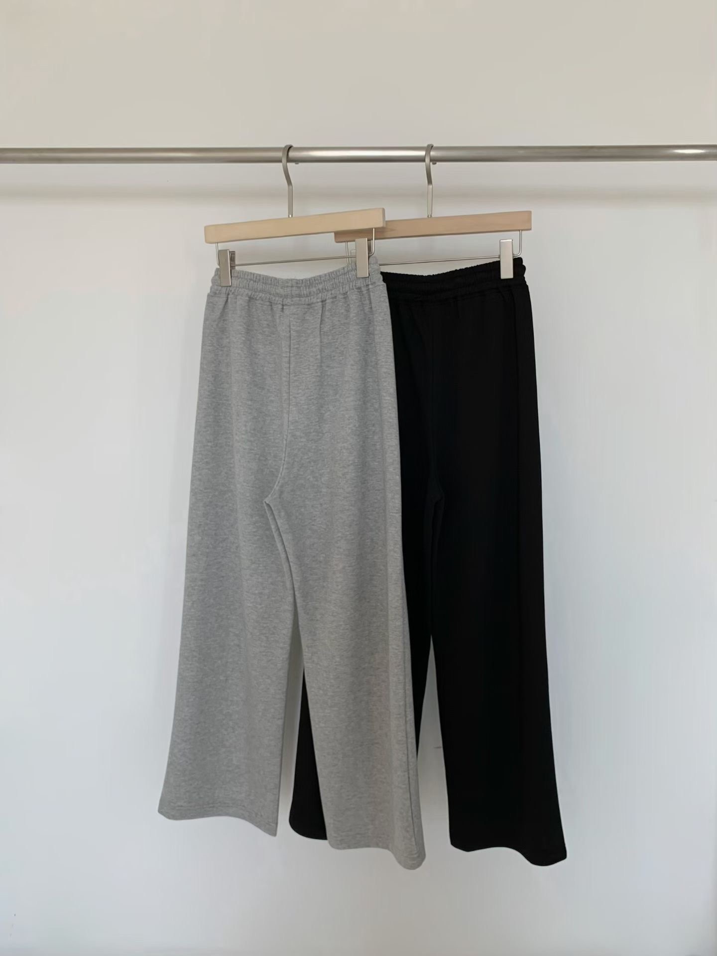 JU02 / ELASTIC WAISTBAND DRAWSTRING STRAIGHT JOGGER PANTS