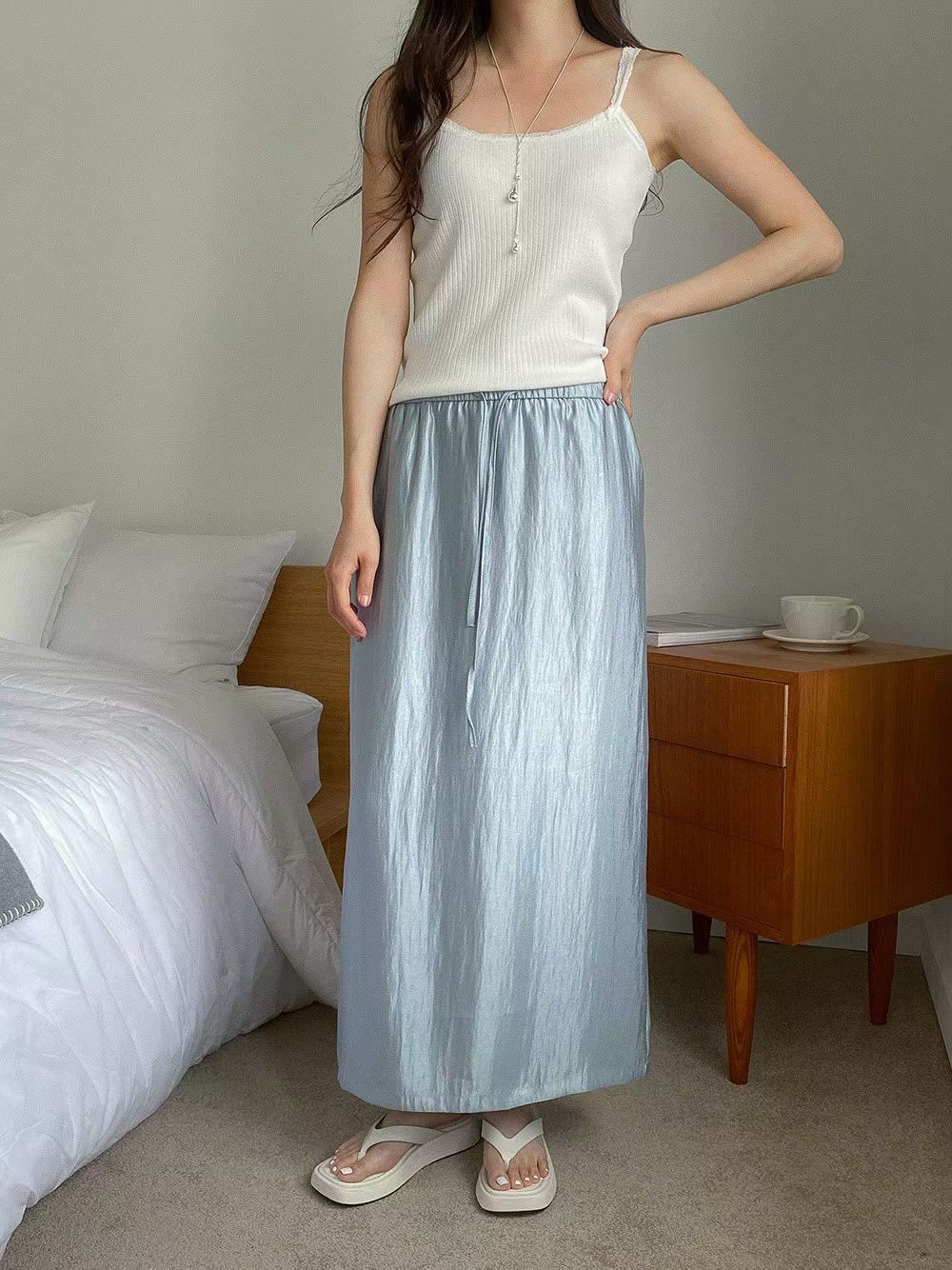 PG03 / ELASTIC WAISTBAND STRAIGHT SKIRT