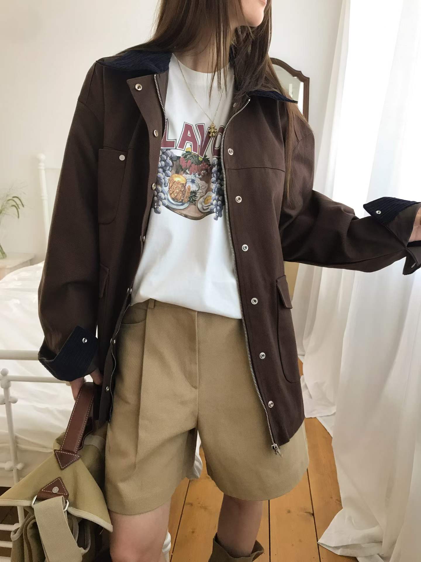 FANCHON CORDUROY COLLAR ARMY JACKET