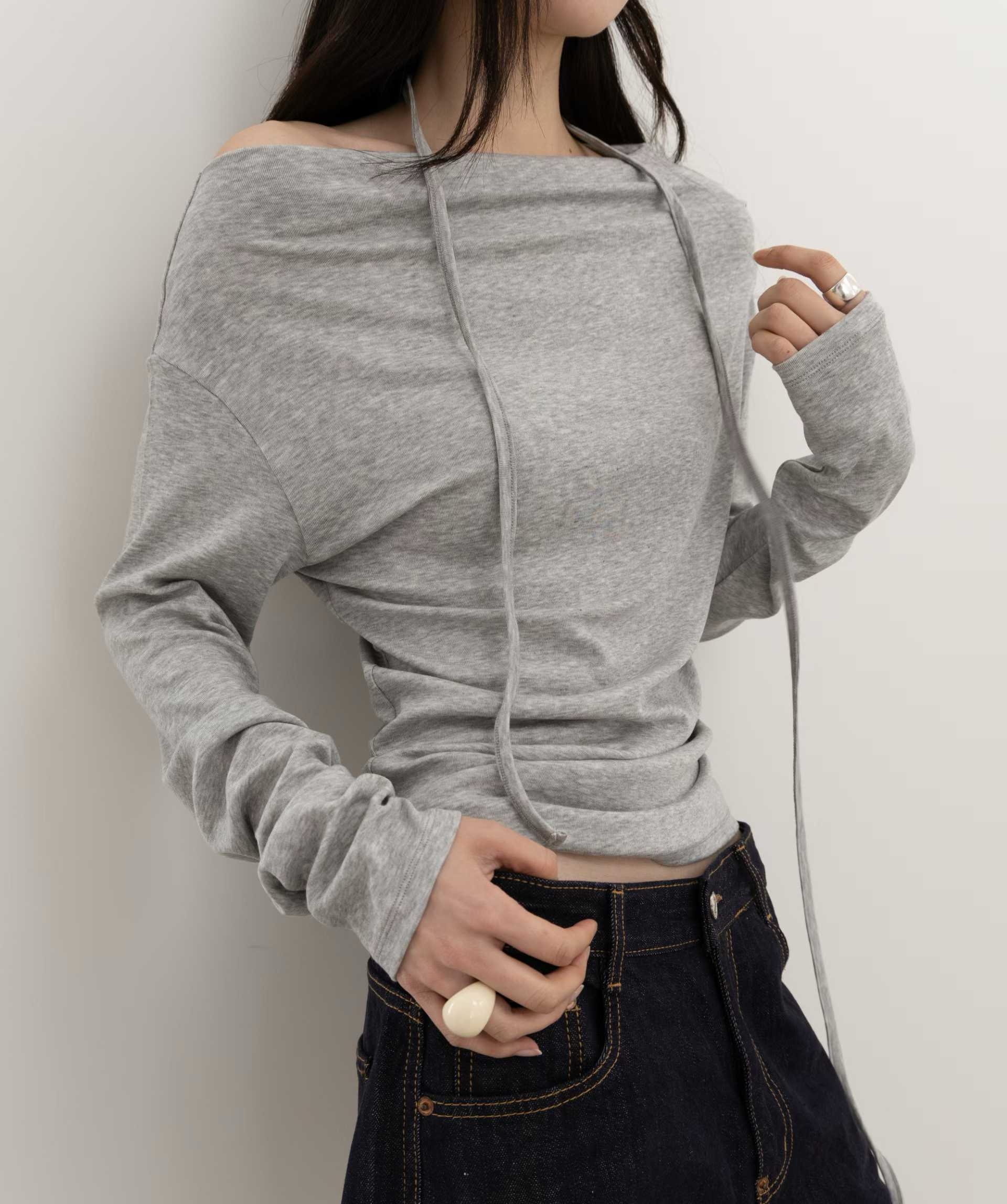 DAYLEN WIDE-NECK TIE PULLOVER