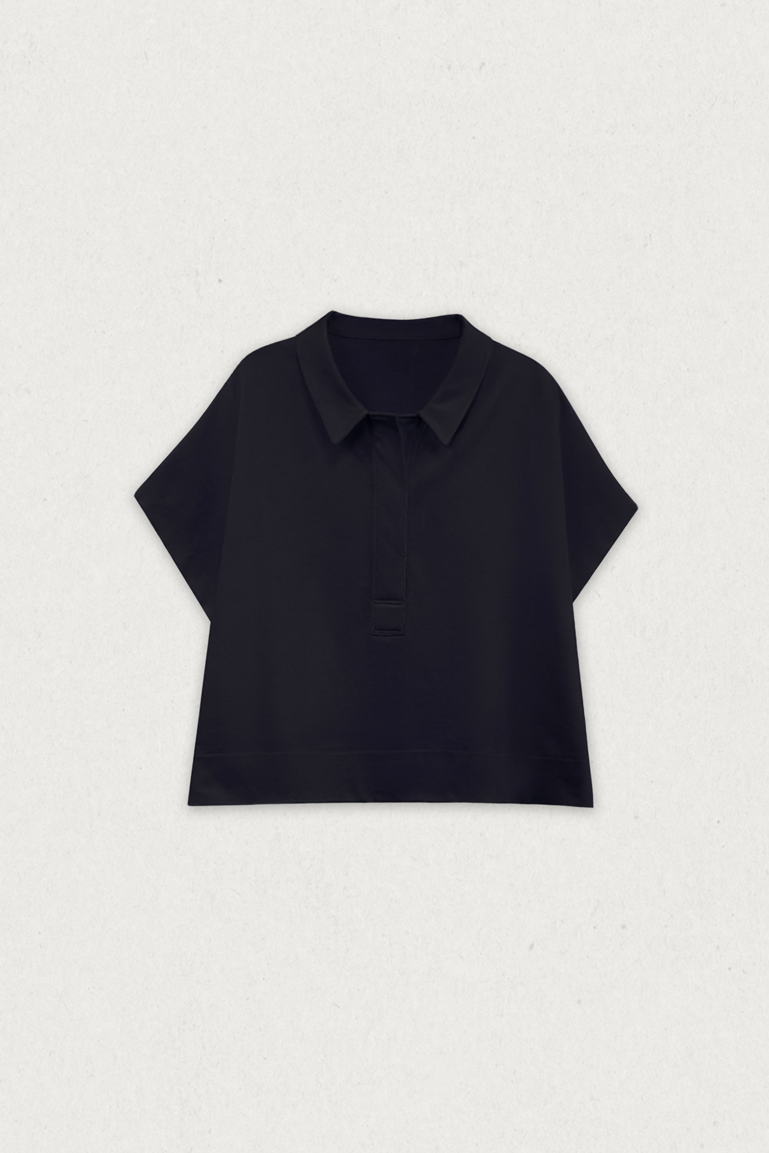 WW19 / SQUARE SILK COLLAR SHORT SLEEVES POLO