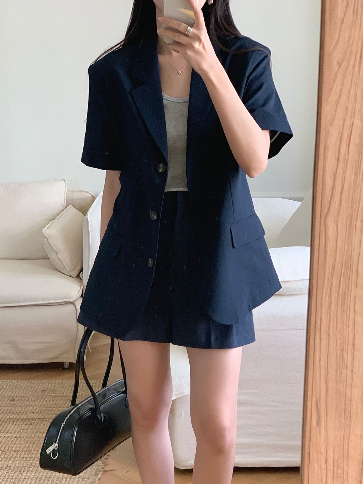 1000426 / SHORT SLEEVES BUTTON BLAZER