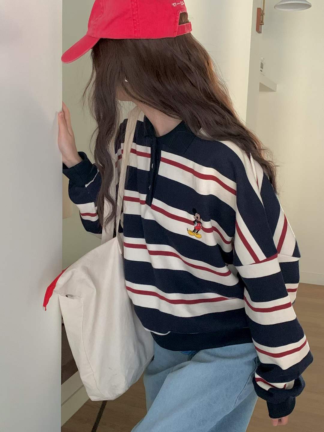 DRU MICKEY STRIPE POLO TOP