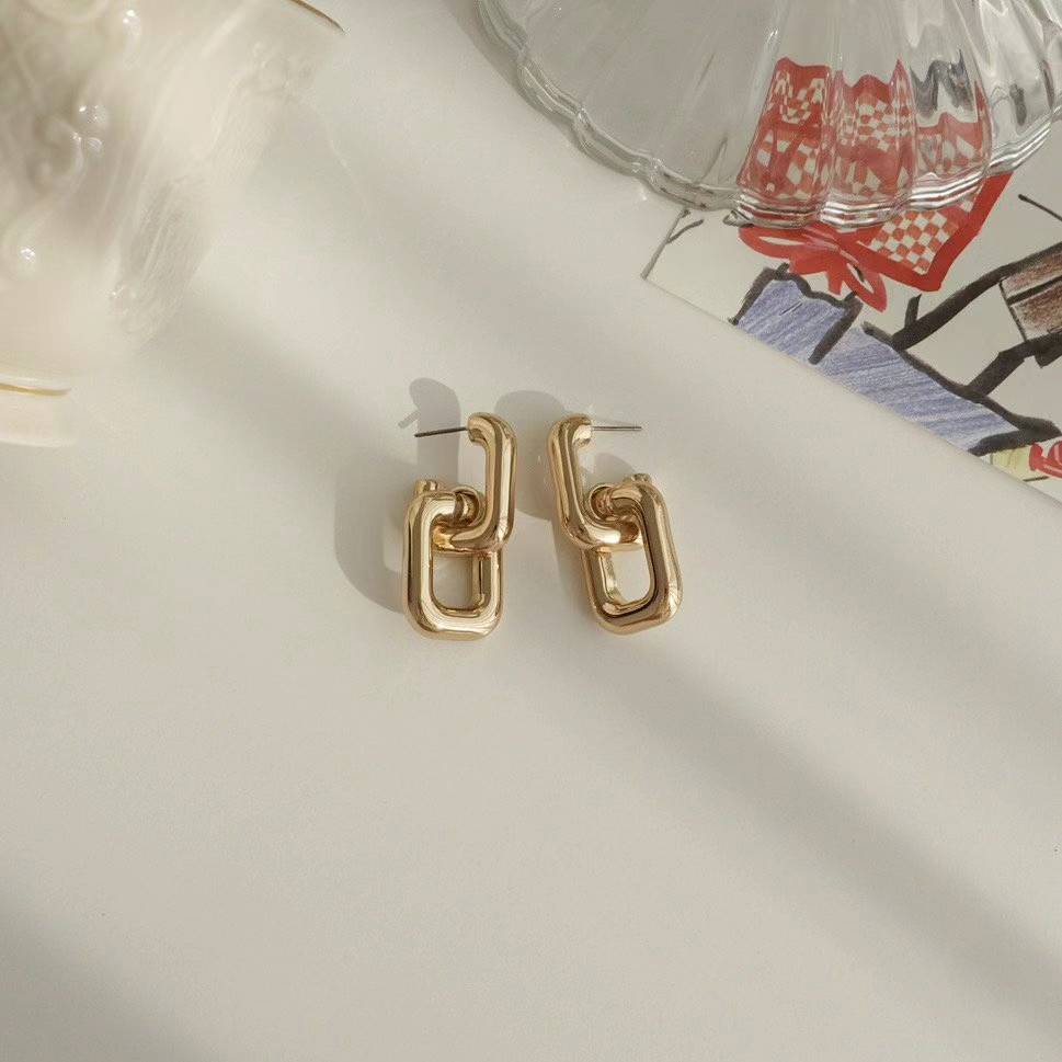 Bevelyn interlock chain earrings