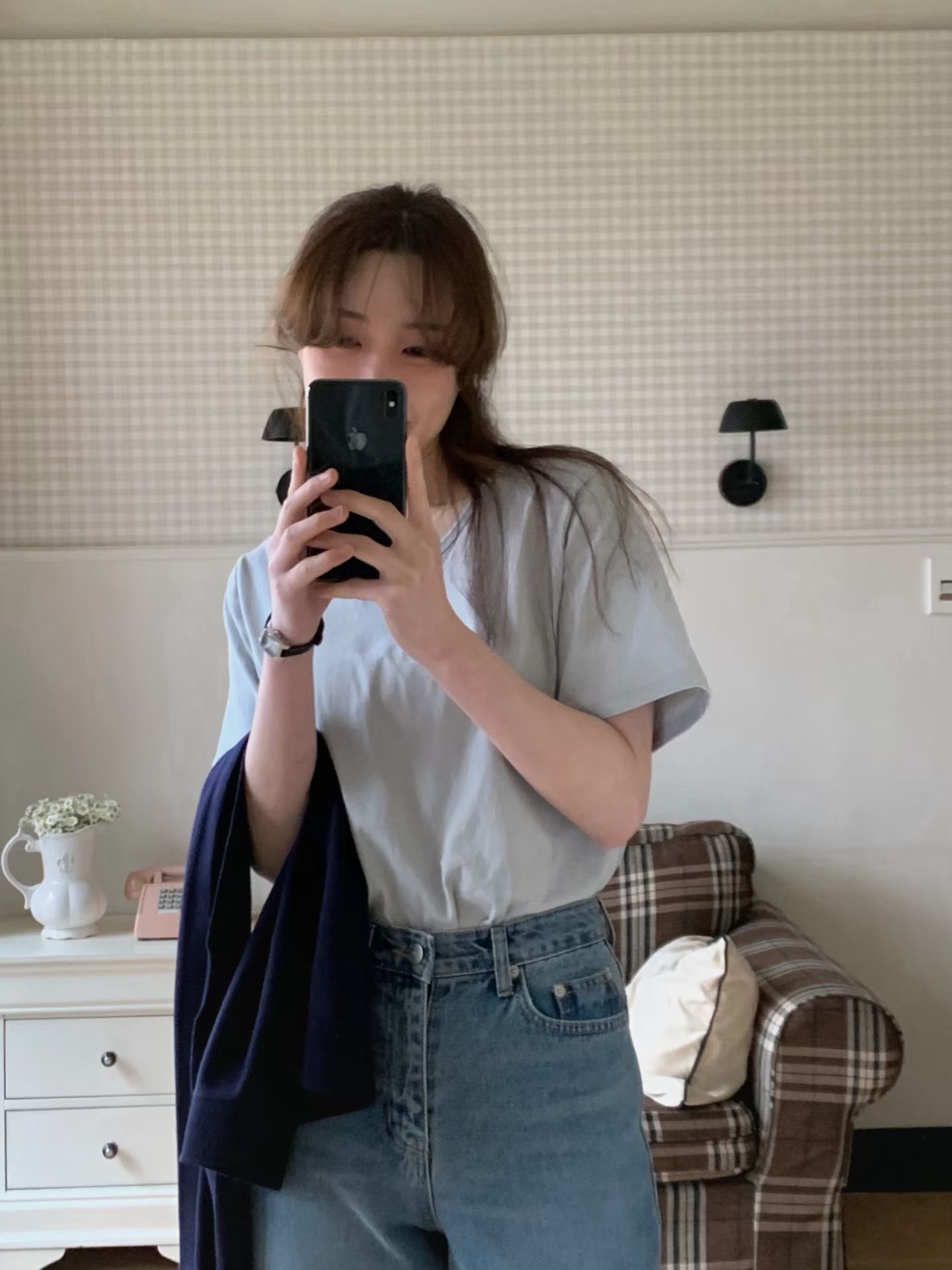 JU05 / ROUND NECKLINE COTTON TEE