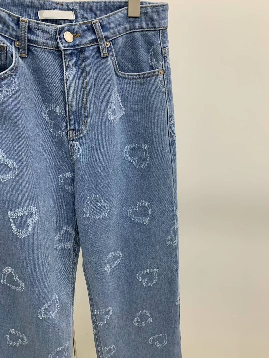 Bosede textured hearts jeans