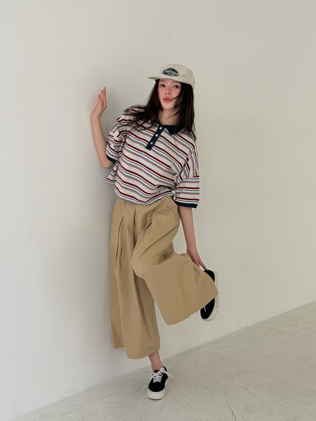 PG39 / DROP SHOULDER STRIPE POLO