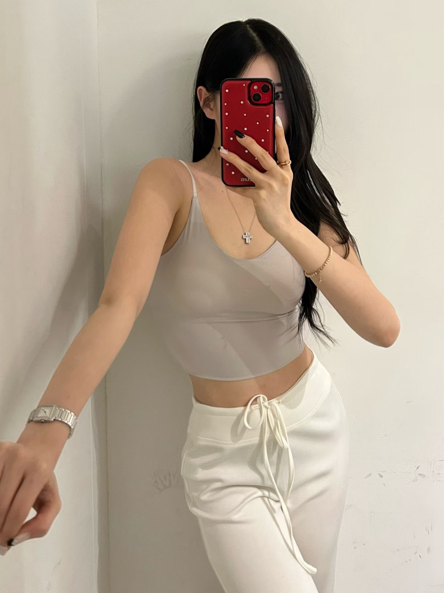 PG34 / CAMISOLE PADDED CROPPED TOP