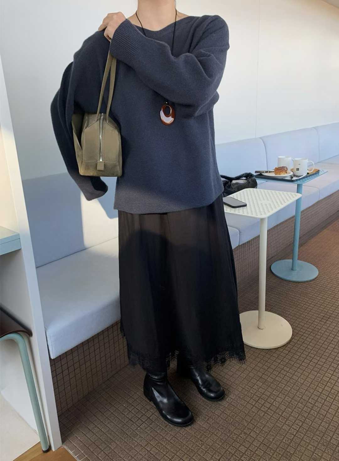 DEVORAH LACE TRIM A-LINE SKIRT