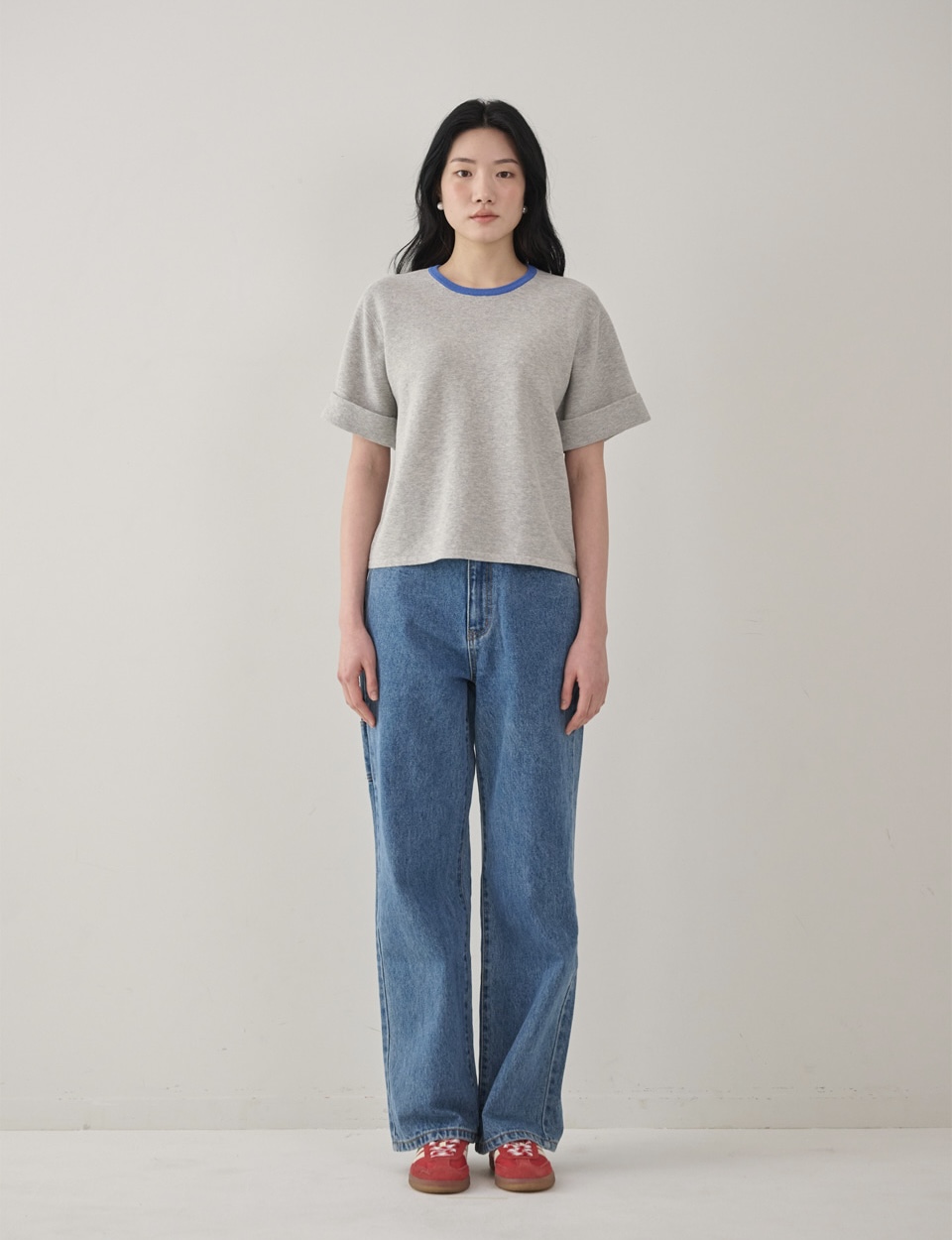 DD06 / Color Block Half Sleeve Knit