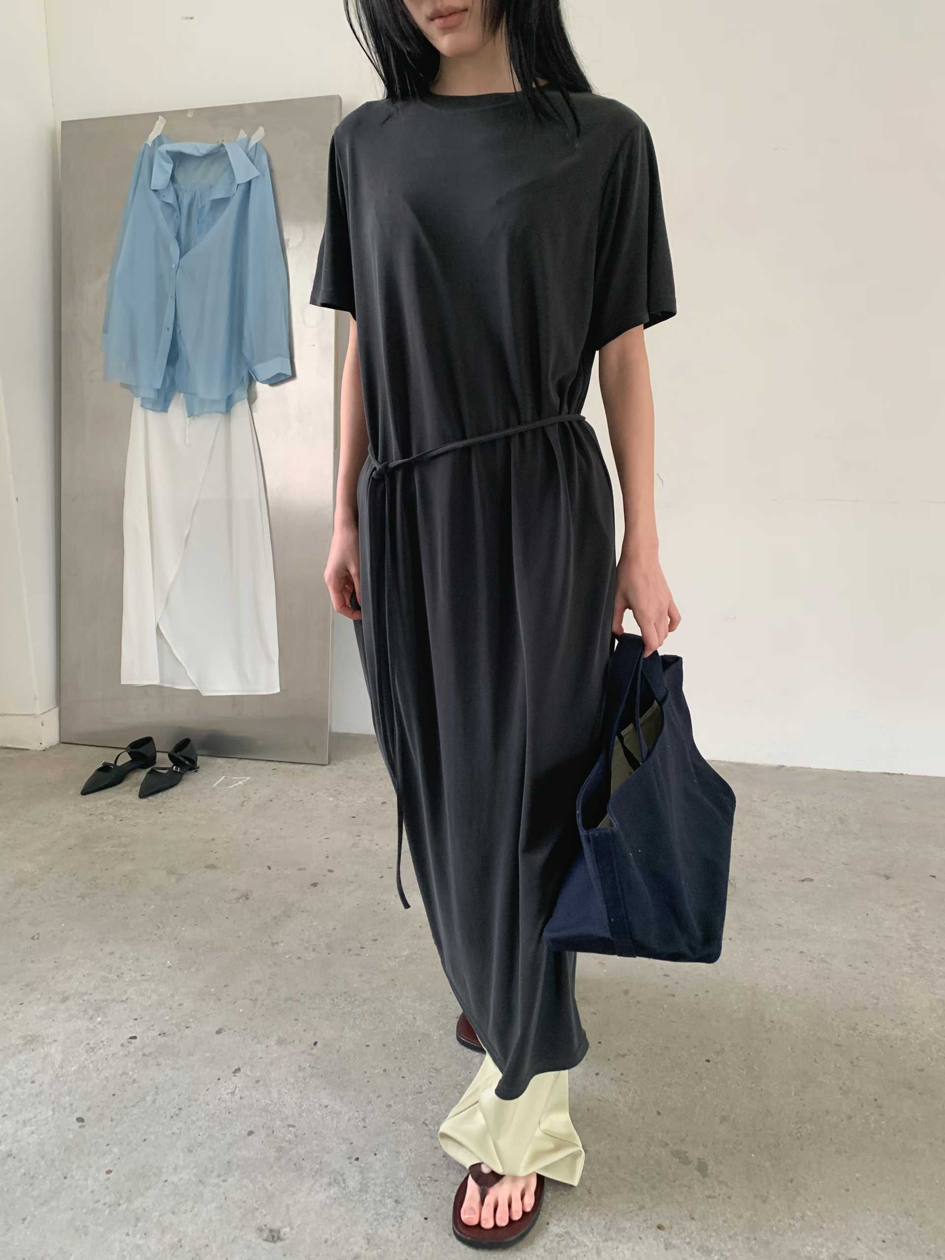 EMILY THIN WAIST TIE TEE DRESS