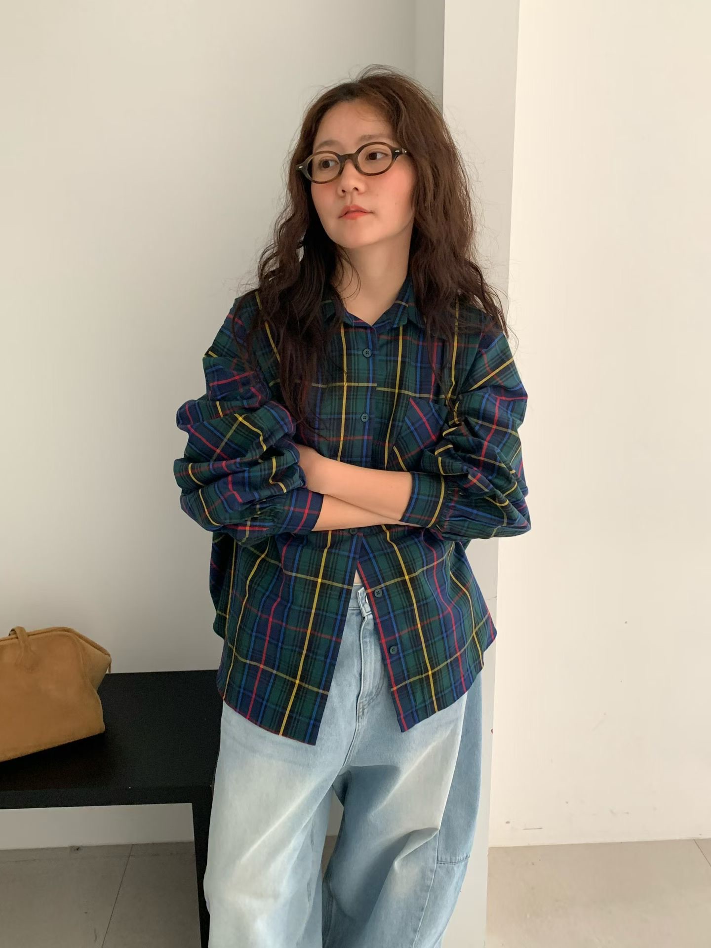 VP16 / OVERSIZED TARTAN PLAID SHIRT