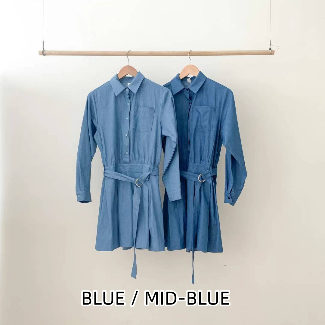 CHLOE BELTED COLLAR SHORT DRESS