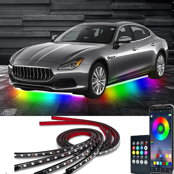 (🔥Last Day Promotion 50% OFF)2023 Car Chassis Flexible RGB Waterproof LED Strip Lights (4PCS)