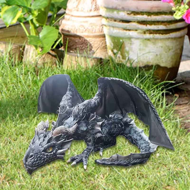 Bring a Magical Touch to Your Garden with this Large Squatting Dragon Statue!Super handsome dragon, super cool