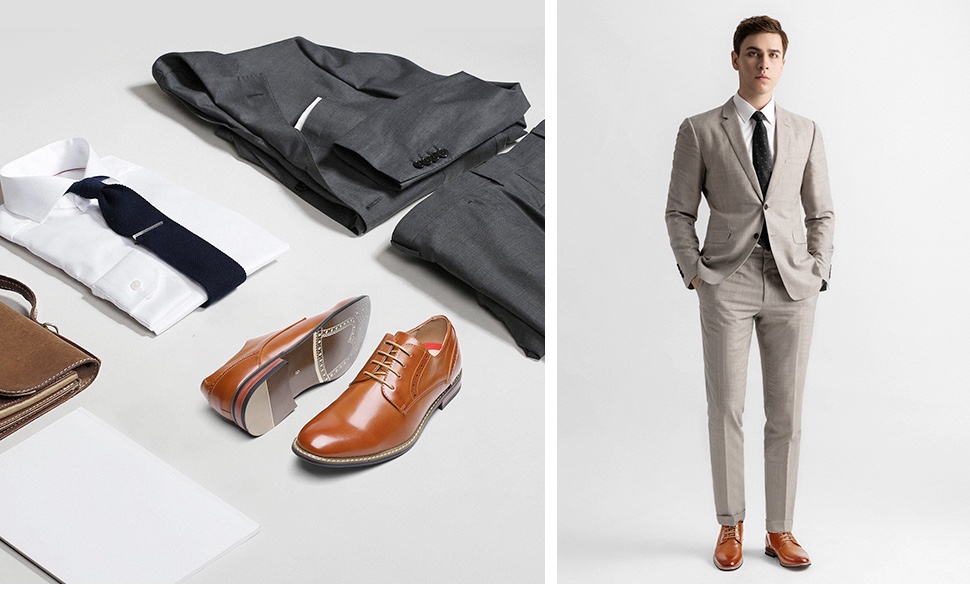 (🔥Promotion 70% OFF)👞Bruno Marc Men's Leather Lined Dress Oxfords Sh